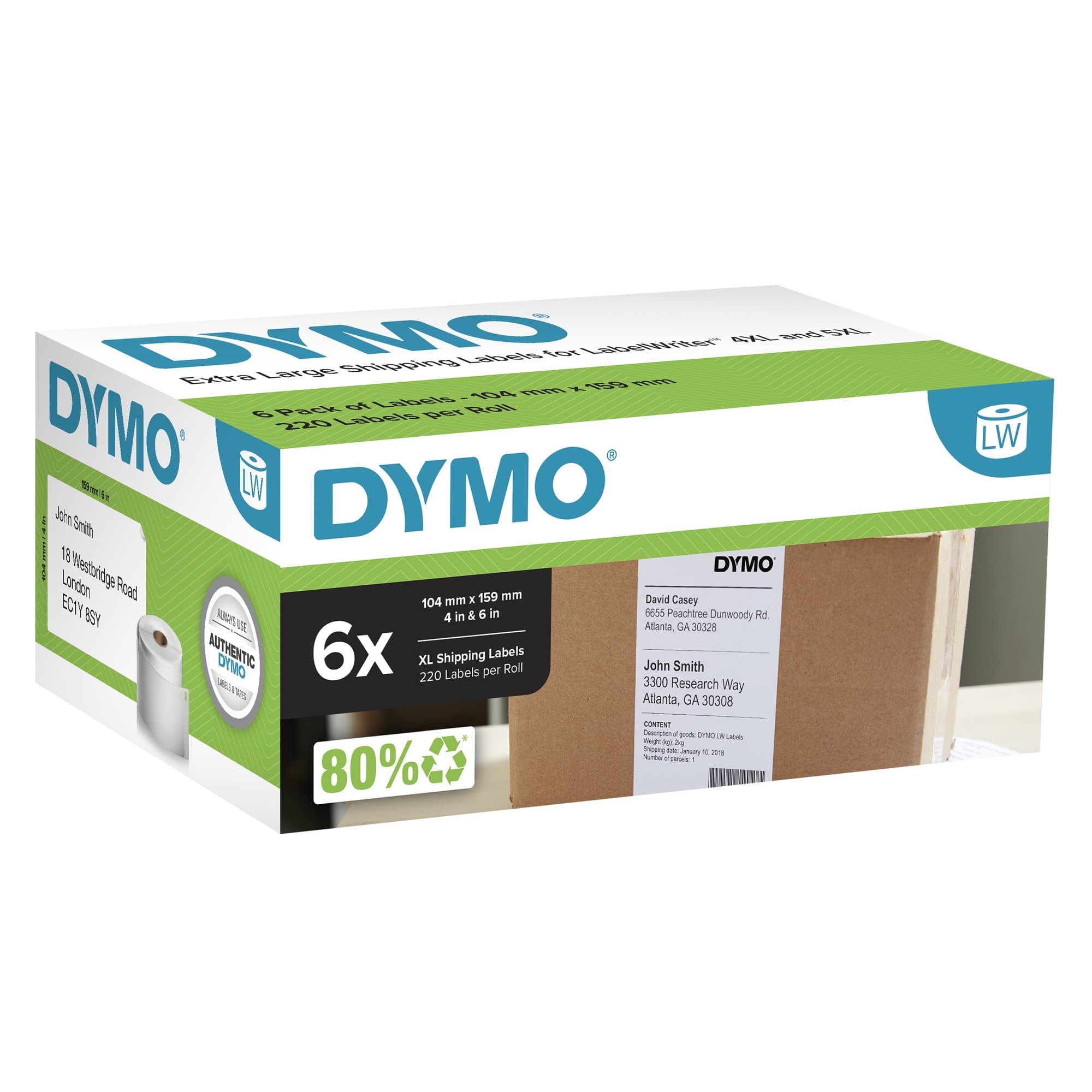 Dymo Dymo LabelWriter Extra Large Shipping Labels 104mm x 159mm 2128307