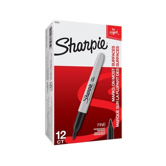 Sharpie Sharpie Fine Black 12 Pack Permanent Marker Pen 30001