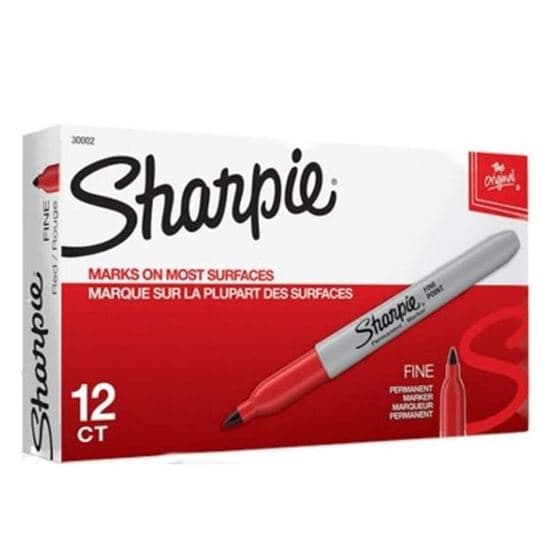 Sharpie Sharpie Fine Point Permanent Marker Red 30002 - (MOQ 12) 30002