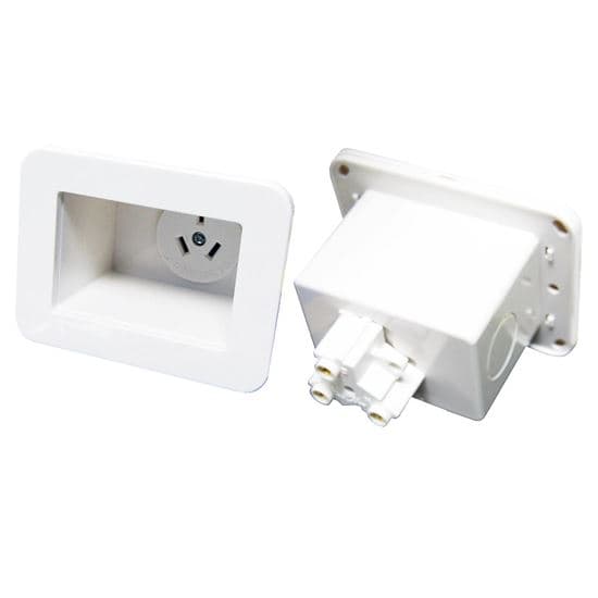 Dynamix DYNAMIX Recessed Single Power Outlet. Cut out 76mm x 52mm min AV-RPS01