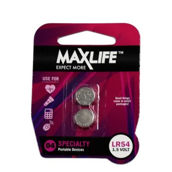 Maxlife MAXLIFE LR54 Alkaline Button Cell Battery. 2Pk. BAT54-A2