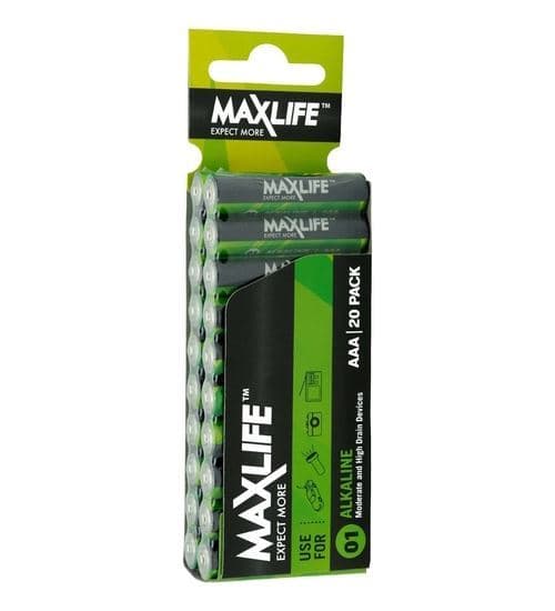 Maxlife MAXLIFE AAA  Alkaline Battery 20 Pack BATAAA-A