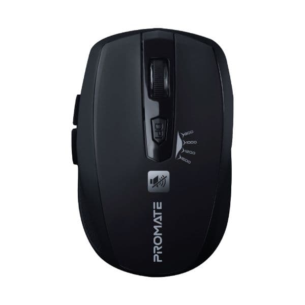 PROMATE Wireless Mouse W/ Smooth Scrolling Sensor Resolution 800/1000/1200/1600DPI Black BREEZE-BLK