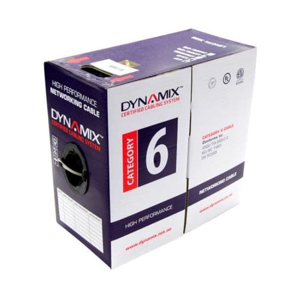 Dynamix DYNAMIX 305m Cat6 Blue UTP STRANDED Cable Roll, 250MHz, 24AWGx4P, PVC C-C6-ST-R-BLUE