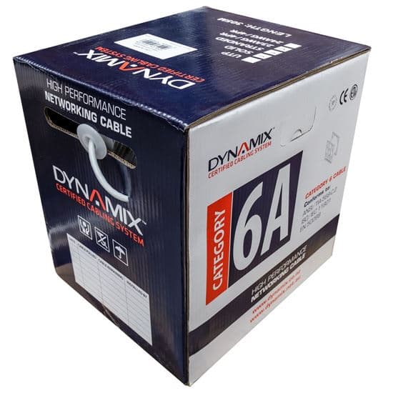 Dynamix DYNAMIX 305m Cat6A Grey S/FTP Cable Roll, 500MHz, 23AWGx4P C-C6A1-SLDGREY