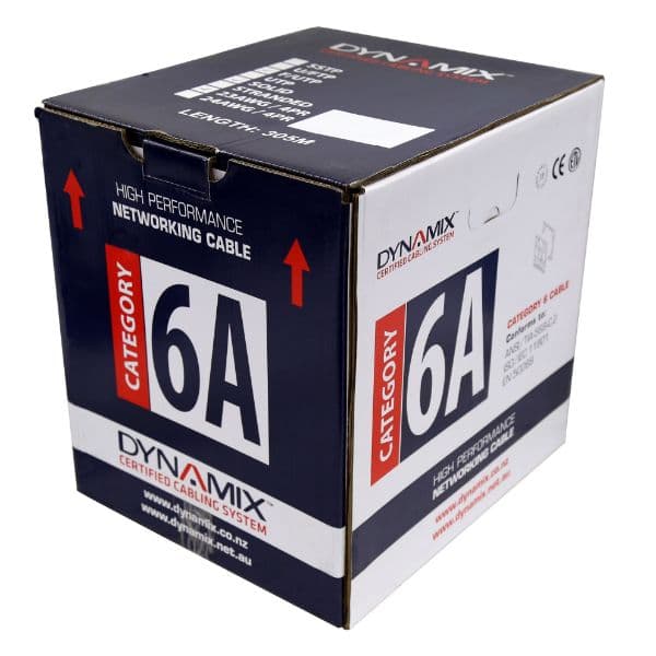 Dynamix DYNAMIX 305m Cat6A Grey 10G UTP Solid Cable, 23AWGx4P, 500MHz, C-C6AUTPL-SLDGY