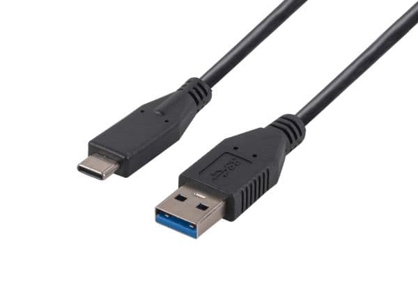 Dynamix 0.2M USB 3.1 USB-C Male To USB-A Male Cable. Black Colour Up To 10G Data Transfer Speed C-U3-1CA-0-2