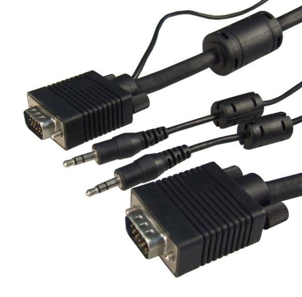 Dynamix DYNAMIX 2m VGA Male/Male Cable with 3.5mm Male/Male Audio Leads, C-VABK-MM2
