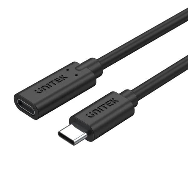 UNITEK 1.5m USBC 3.1 Male To Female Extension Cable. Up To 4K@60Hz 100W/20V 5A Power C14086BK-1-5M