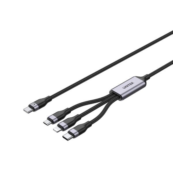 UNITEK 1.5m 20W 3in1 USB-C Data & Charge Cable USB-C Lightning & Micro USB Connectors. Multi C14101AGY-1-5M