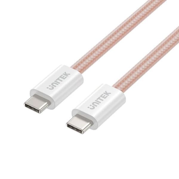 UNITEK 1M USB-C To USB-C Magnetic Cable. Supports 100W PD Fast Charging. Tangle-Free C14141A-PNK