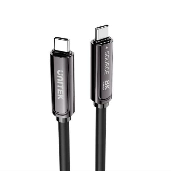 UNITEK 5M 8K Fiber Optic Full Featured USB-C Cable. High Speed 10Gbps Transfer, 60W PD C14178A-5M