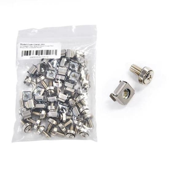Dynamix DYNAMIX 25pc Bag, 3 Piece Cage Nut, Silver (Re-sealable Clip Bag) CAGE-25S