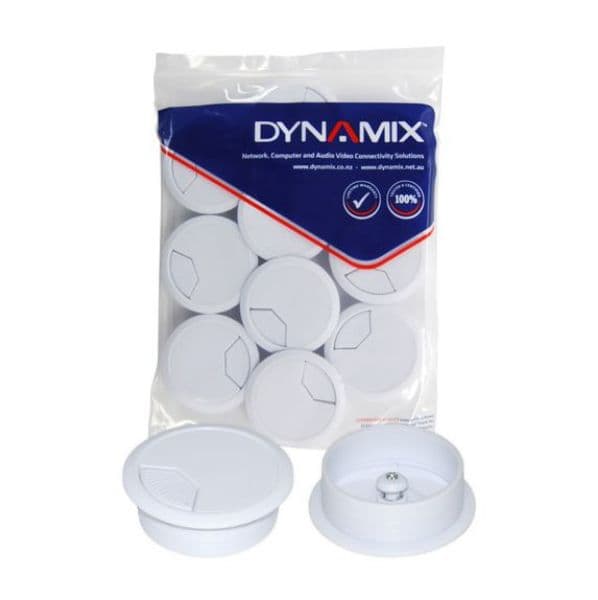 Dynamix DYNAMIX 60mm Round Desk Grommet. Easily & Neatly Store your Power, CG60WH-10