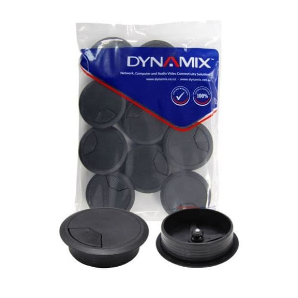 Dynamix DYNAMIX 80mm Round Desk Grommet. Easily & Neatly Store your Power, CG80BK-10