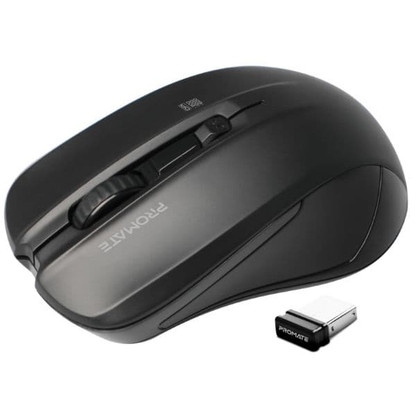 PROMATE Ergonomic Wireless Mouse W/ Ambidextrous Design. 800/1200/1600Dpi 10m Working CONTOUR-BLK