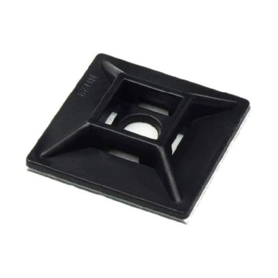 DYNAMIX 28 x 28mm Self Adhesive Black Cable Ties Mount Pack of 20 DY30CTMB20