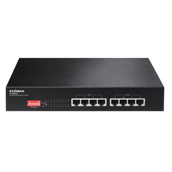 Edimax EDIMAX 8 Port 10/100 Fast Ethernet PoE+ Switch with DIP Switch. ES-1008PV2