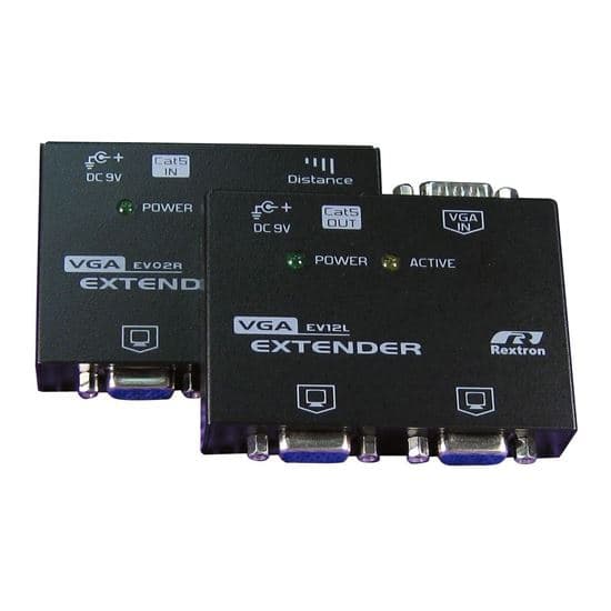 Rextron REXTRON Video Extender. Allows VGA signal to be extended up to 150m EV214-BK
