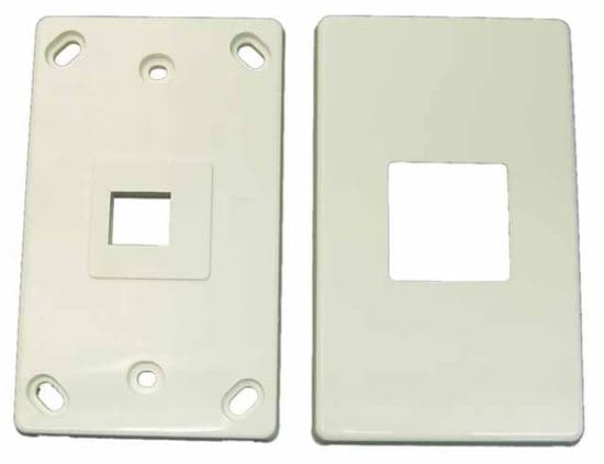 Dynamix DYNAMIX Single Port RJ45 Keystone Face Plate - 2x piece. Horizontal FP-1KS