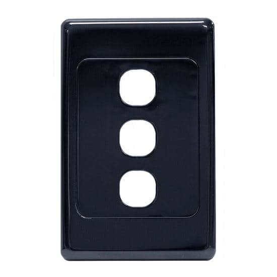 amdex AMDEX Switch Plate ONLY. 3 Gang Wall Face Plate (Accepts Clipsal FP-3PV2-BK