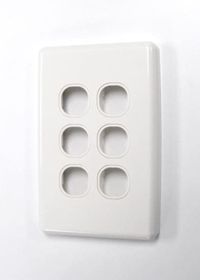 Amdex AMDEX Switch Plate ONLY. 6 Gang WPC Series Wall Face Full Cover FP-6PV3