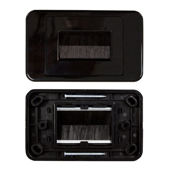 Dynamix DYNAMIX AV Brush Plate. Ideal for Streamlining your Home Theater, FP-BRUSHPBK