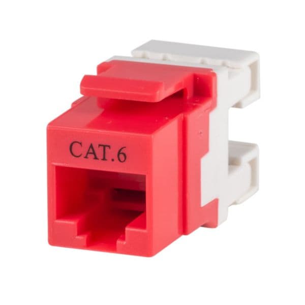Dynamix DYNAMIX Cat6 RED Keystone RJ45 Jack for 110 Face Plate T568A/T568B FP-C6-RED