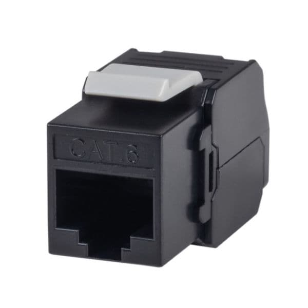 Dynamix DYNAMIX Cat6 UTP Keystone Slimline Tooless & Punch Down Compatible FP-C6-TLBK