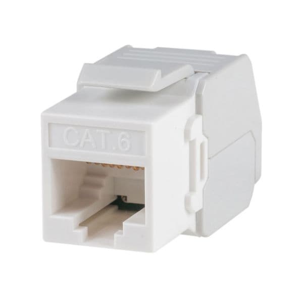 Dynamix DYNAMIX Cat6 UTP Keystone Slimline Tooless & Punch Down Compatible FP-C6-TLWH