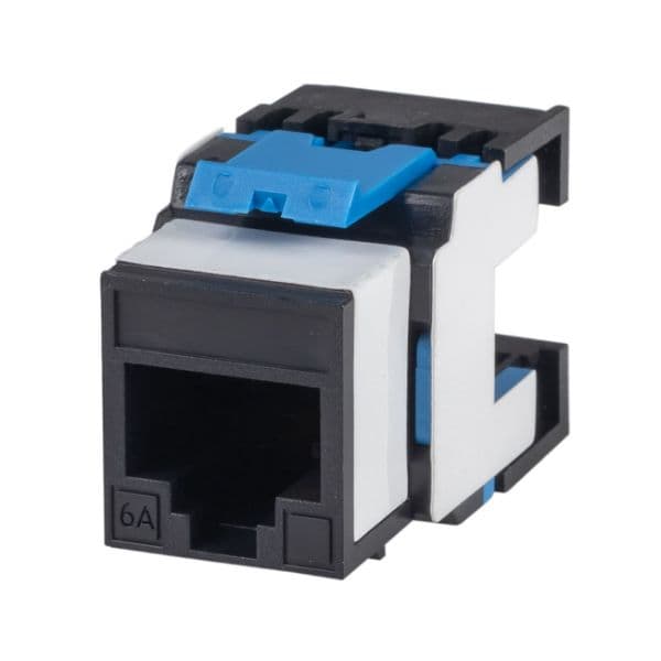 Dynamix DYNAMIX Cat6A 180 Unshielded Keystone Jack, Dual  IDC. FP-C6A-180BK