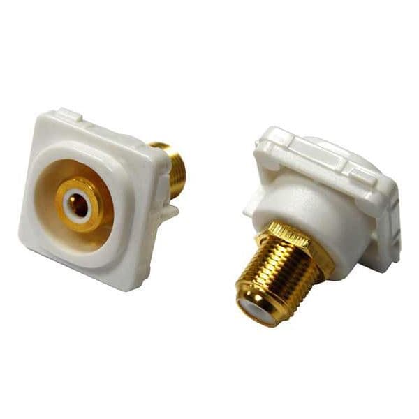 Amdex AMDEX White RCA to F Connector. Gold Plated FP-RCAF-WH