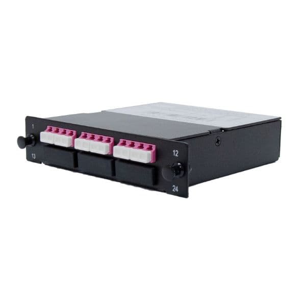 Dynamix DYNAMIX MPO OM4 3 Port LC Quad Multimode 12 Fibre Cassette. FPP-MPOMM-LC12