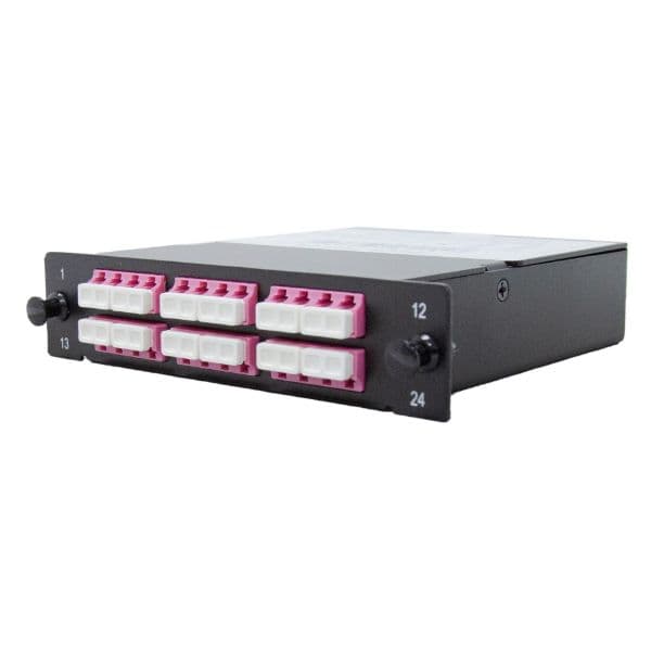 Dynamix DYNAMIX MPO OM4 6 Port LC Quad Multimode 24 Fibre Cassette. FPP-MPOMM-LC24