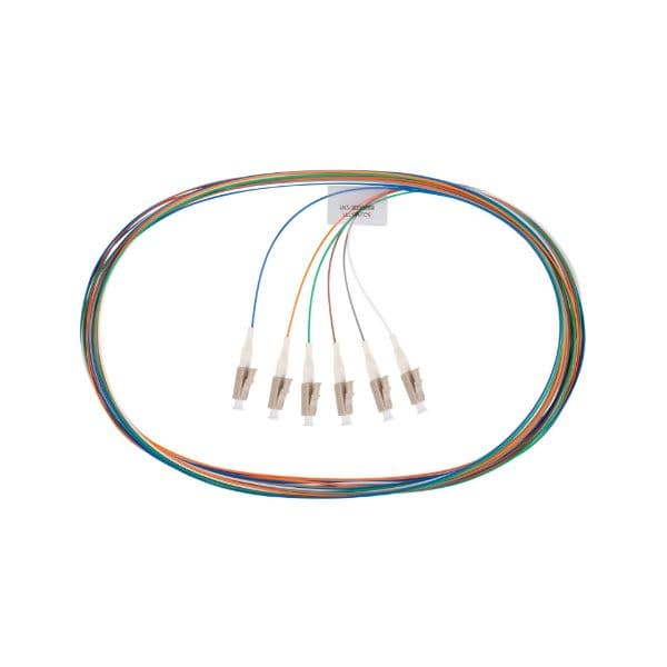 Dynamix DYNAMIX 2M LC Pigtail OM1 6x Pack Colour Coded, 62.5/900um Multimode FPT-OM1LC-6