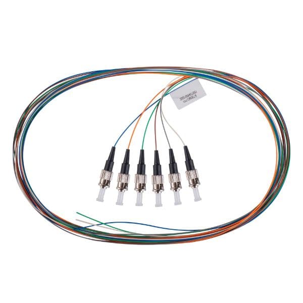 Dynamix DYNAMIX 2M ST Pigtail OM3 6x Pack Colour Coded, 900um Multimode FPT-OM3ST-6