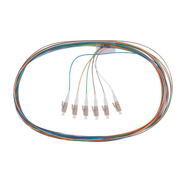Dynamix DYNAMIX 2M LC Pigtail OM4 6x Pack Colour Coded, 900um Multimode FPT-OM4LC-6