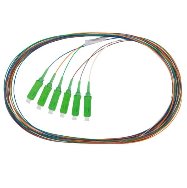 Dynamix DYNAMIX 2M SC APC Pigtail G657A1 6 Pk Colour Coded, 900um Single-mode FPT-OS1SCA-6