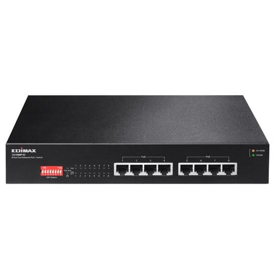 Edimax EDIMAX 8 Port 10/100/1000 Gigabit PoE+ Switch with DIP Switch. GS-1008PV2