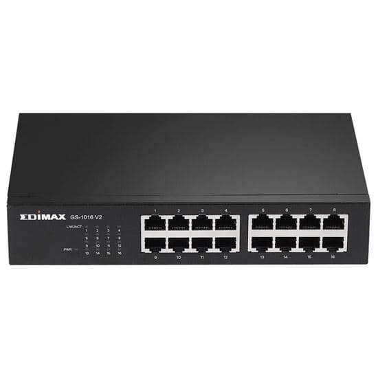Edimax EDIMAX 16 Port 10/100/1000 Gigabit Rack-mount Unmanaged Switch. GS-1016V2