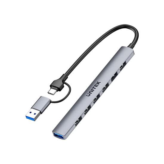 Unitek UNITEK 7-in-1 USB Multi-port Super Slim Hub with USB-C & A Connectors. H1209A
