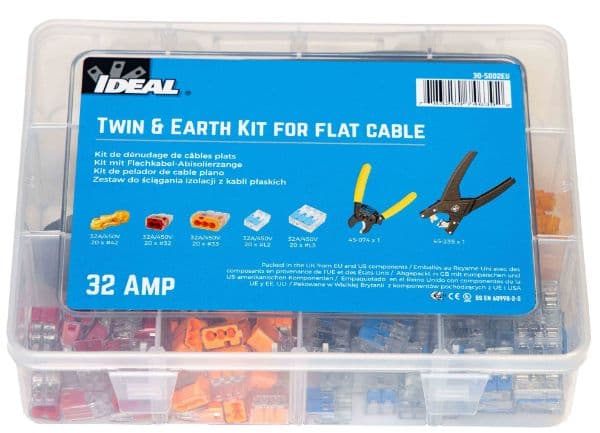 Ideal Industries IDEAL INDUSTRIES Twin and Earth 32A Kit for Flat Cable. Box of 100 IDL30-5002EU