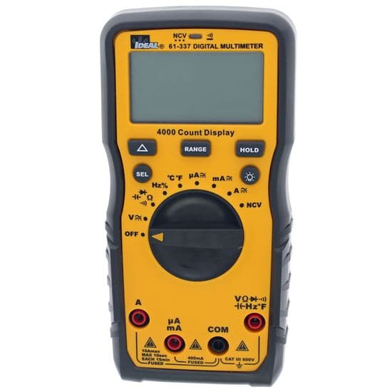 Ideal Industries IDEAL INDUSTRIES 600V Auto Range Multimeter. 600V AC/DC CAT III IDL61-337