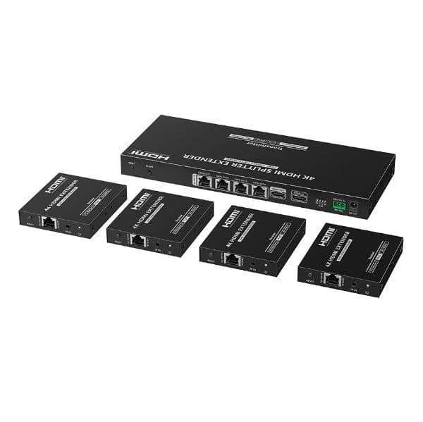 Lenkeng 1-In-4-Out 4K@60Hz HDMI Extender. 1x HDMI 4x RJ45 Out PoC. Compatible CAT6 & Above LKV824P-N