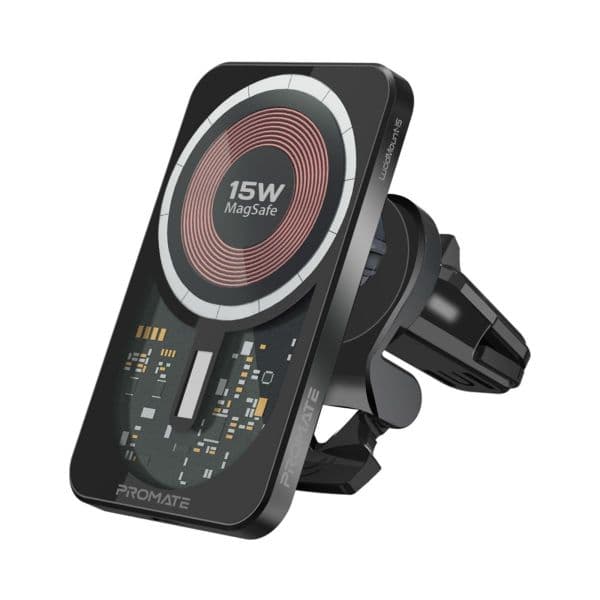 promate PROMATE 15W MagSafe Transparent In-Car Wireless Qi Phone Charger. LUCIDMOUNT-15