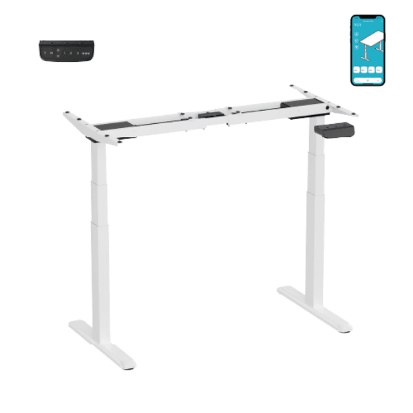 BRATECK Pro Smart Dual-Motor Sit Stand Desk W/ Intelligent APP Control. Programmable Height M06-23DE-AI-WHT