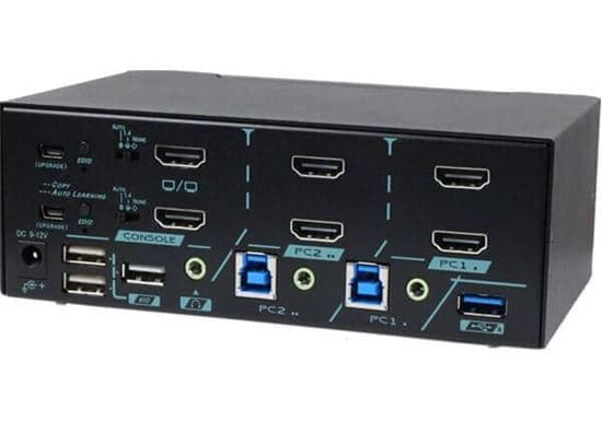 Rextron REXTRON 2 Ports Dual Monitor HDMI KVM Switch With HDCP Engine, MKAG-G3122