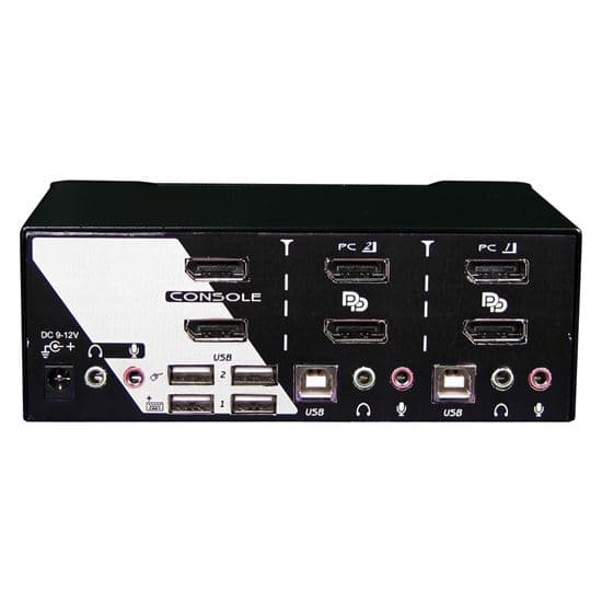 Rextron REXTRON 2 Port Dual DisplayPort USB KVM Switch with Audio. Dual PADG-122