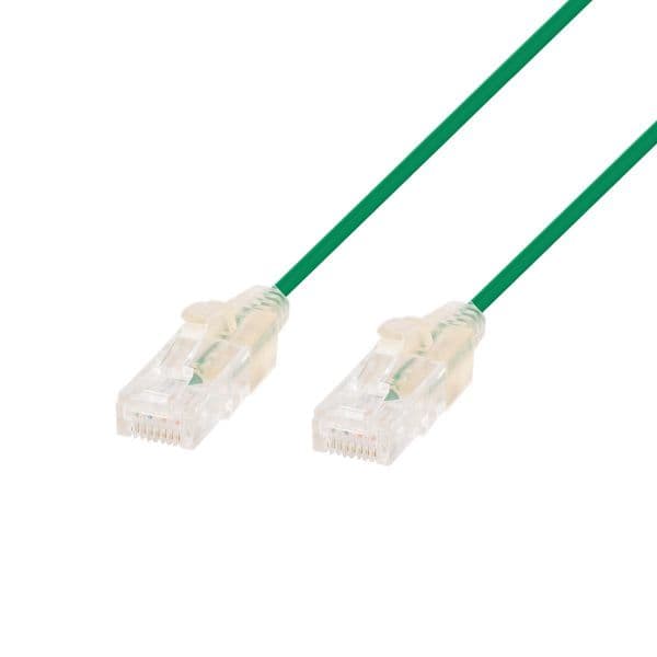 Dynamix 0.25m Cat6A 10G Green UTP LSZH Patch Lead 30AWG 802.3af Unshielded Plug. PLSG-C6-0-25