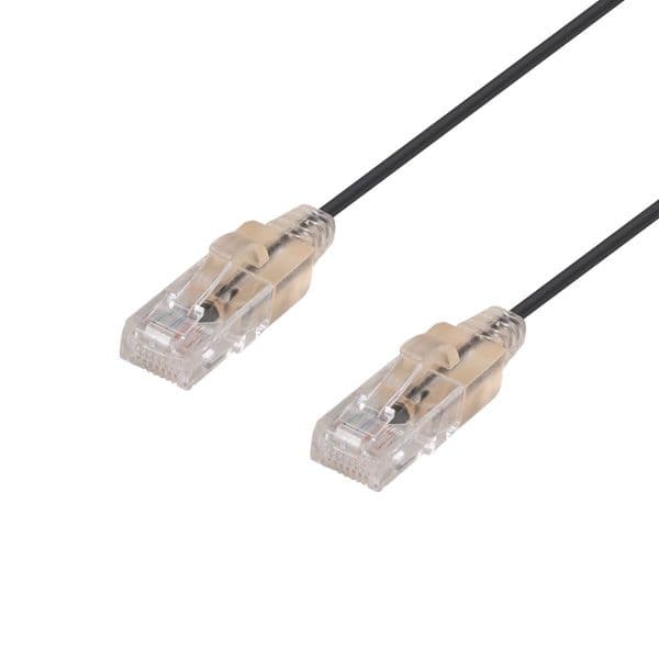 Dynamix 1.5m Cat6A 10G Black UTP LSZH Patch Lead 30AWG 802.3af Unshielded Plug. PLSK-C6-1-5